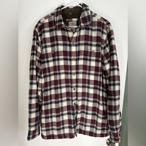 L.L. Bean Men's Checkered Shirt - Burgundy, Navy, and Cream